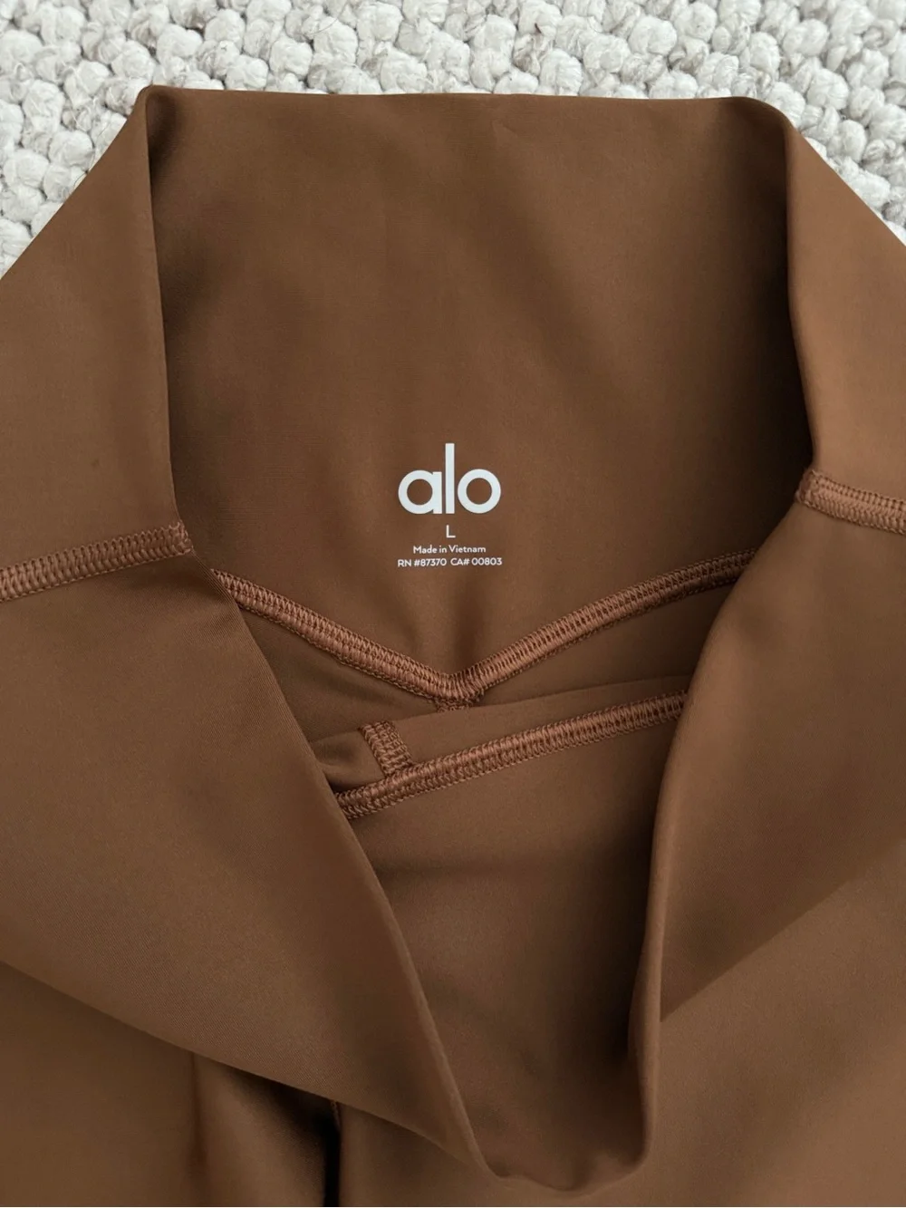 Alo Yoga Airlift High-Waist Elongated Flutter Split Hem Leggings Cinnamon Brown